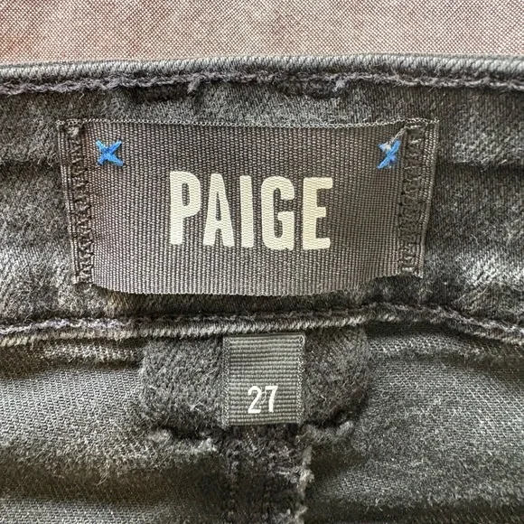 PAIGE Charcoal Cropped Wide-Leg Jeans - Picture 3 of 5